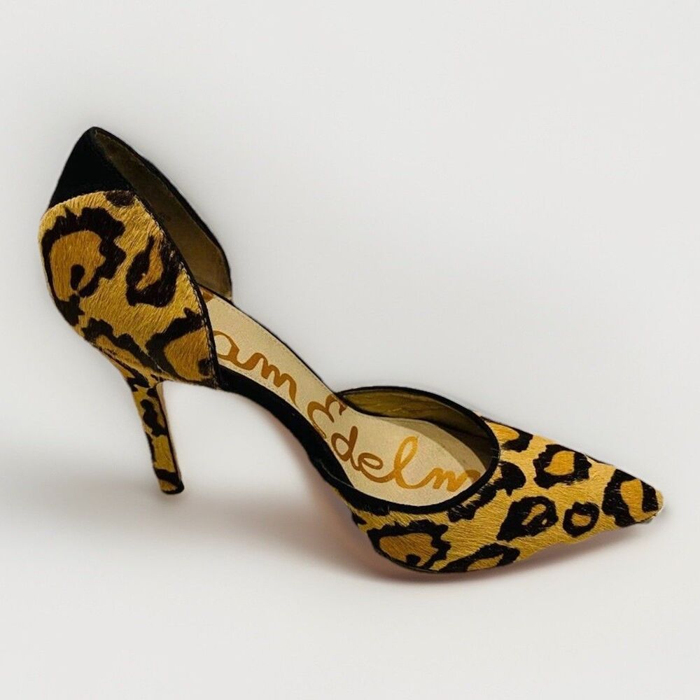 Sam Edelman calf hair Leopard D’orsay Stiletto Heels Women’s shoes Sz. 6